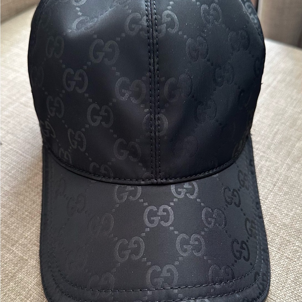 Gucci Black Monogram Hat